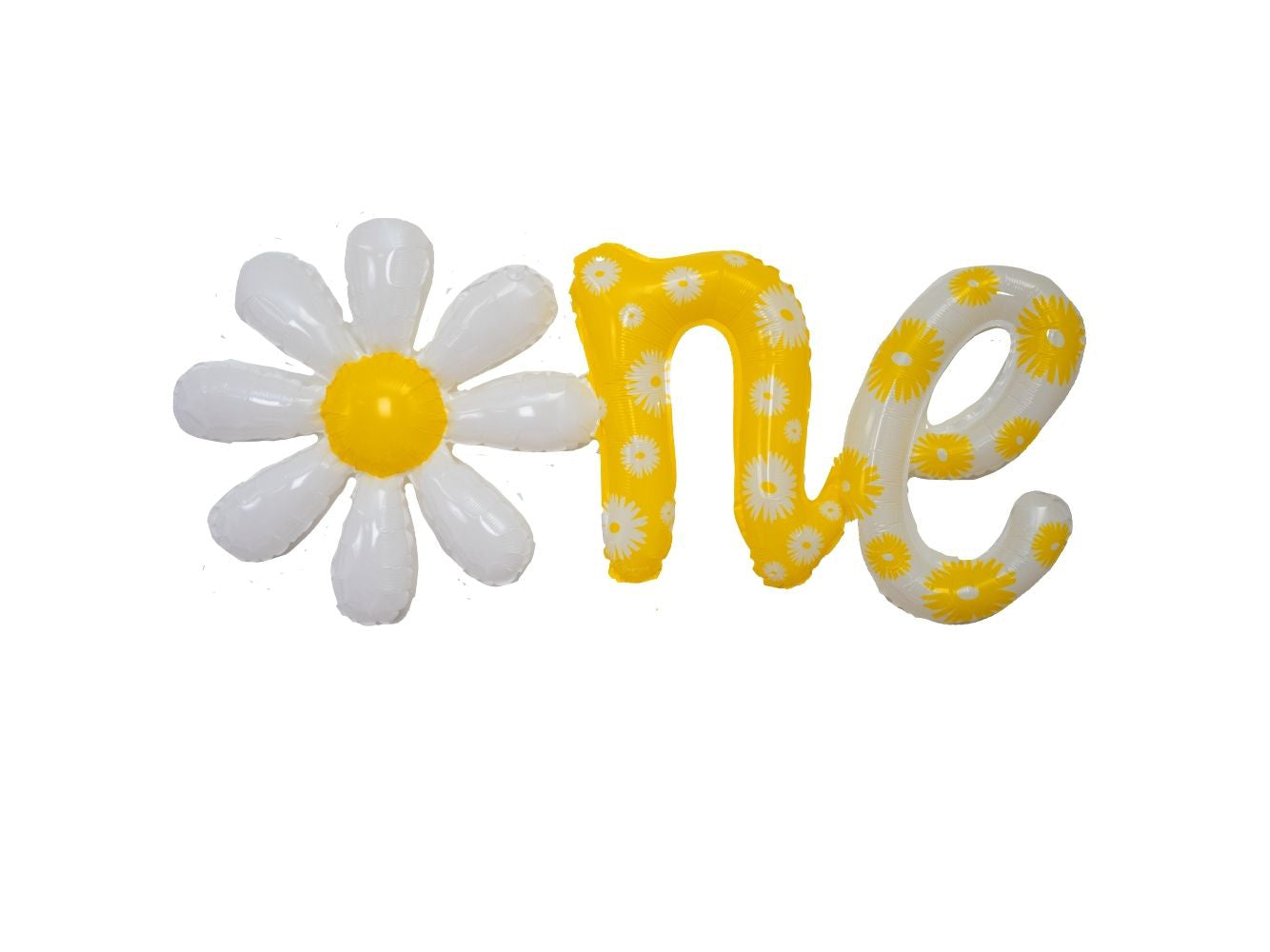 36" Daisy Flower SCRIPT - 'one' • Mylar Balloon