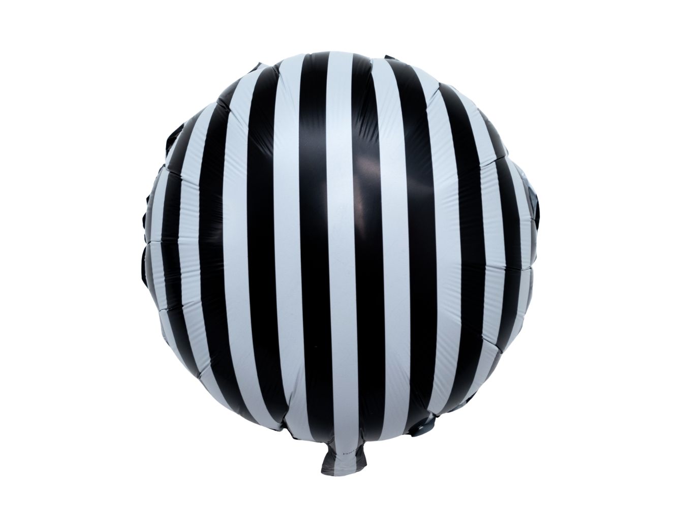 17" Round BLACK & WHITE Striped • Mylar Balloon