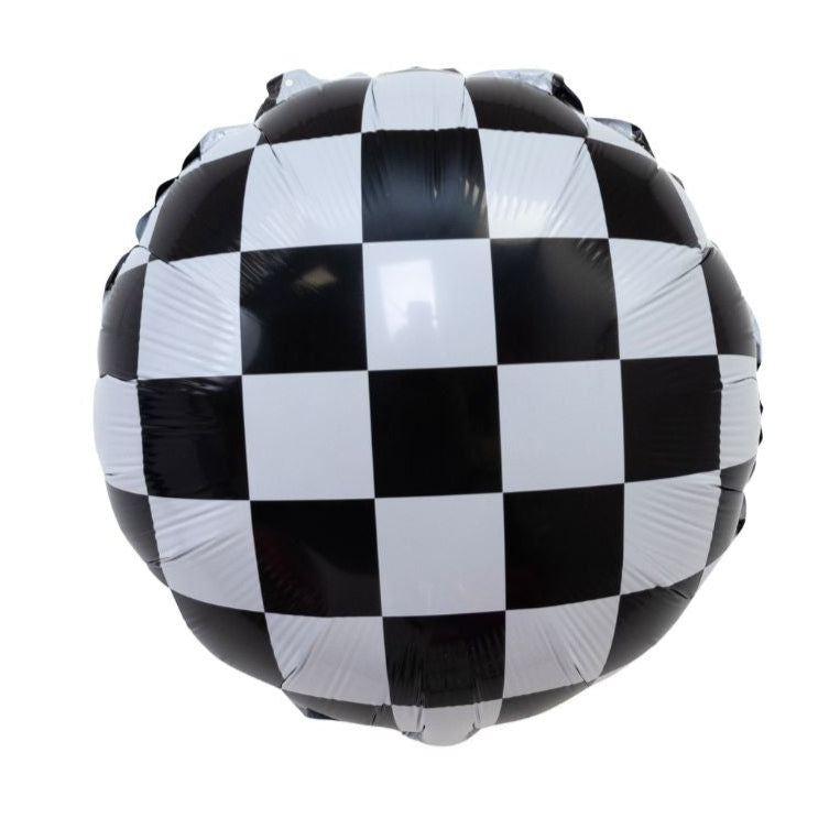 17" Round CHECKERED FLAG • Mylar Balloon
