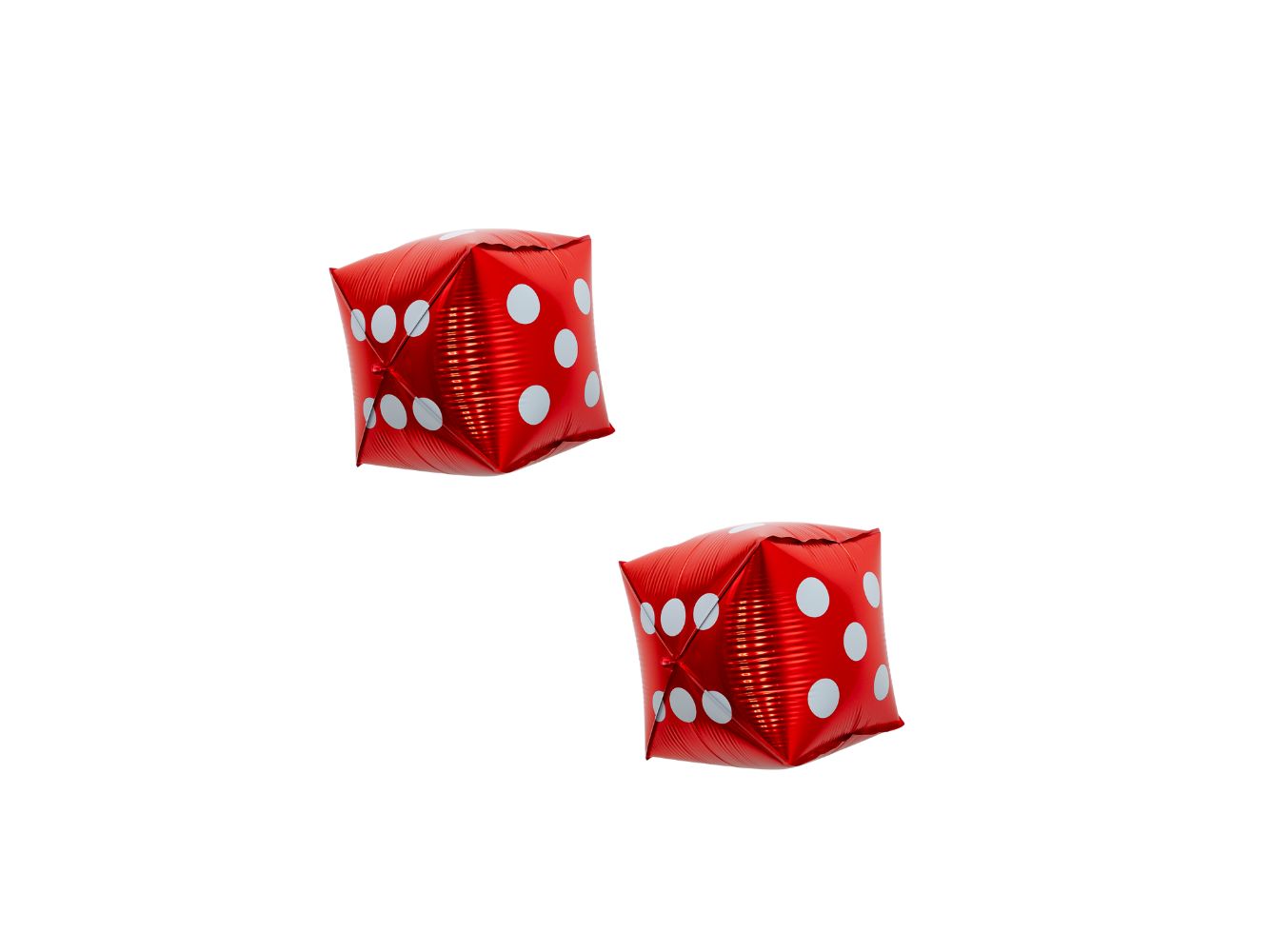 Vegas Shape - 8" Red Dice • Mylar Balloon Set