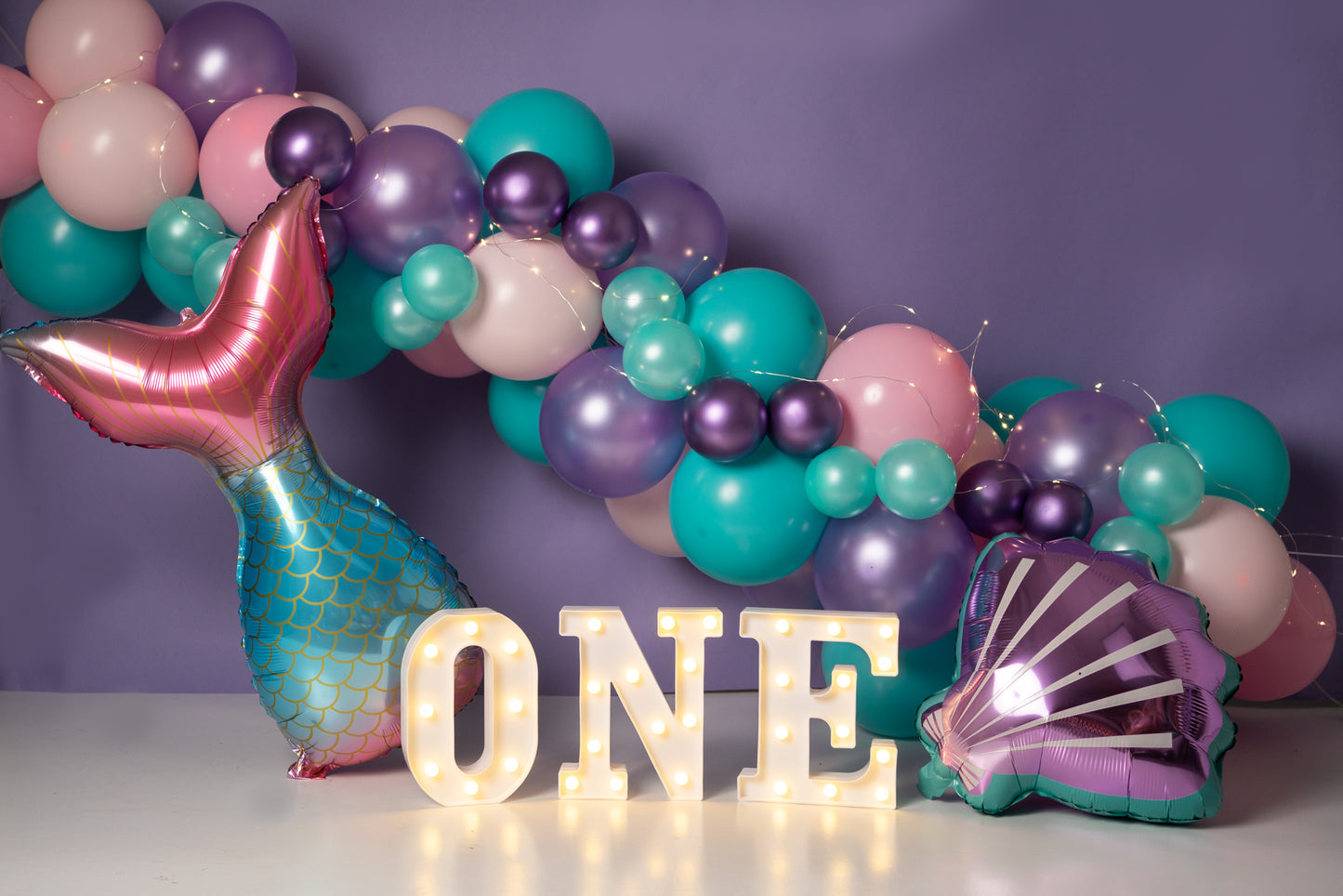 28" Mermaid Tail - AQUA-PINK • Mylar Balloon