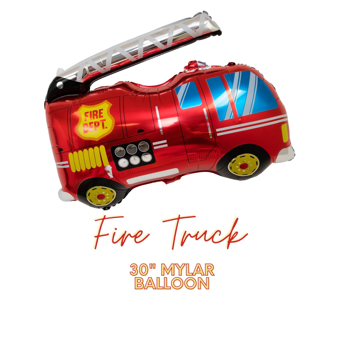 28" Fire Engine Truck • Foil Mylar Balloon